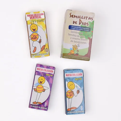 Pechi Semillitas de Dios - (mini versículos bíblicos en español) 3 paquetes de 40 mensajes cada uno con versículos de la Biblia para todos los días.