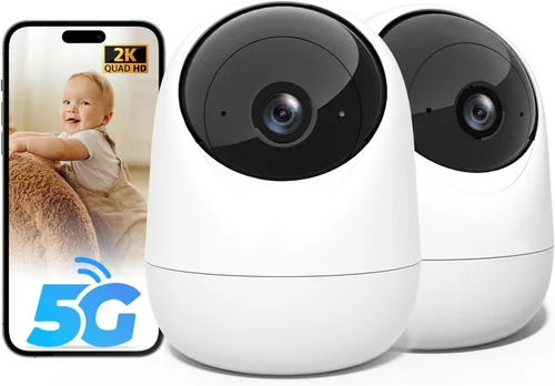 Miniatura 13 de Rraycom - Cámara interior 5G y 2.4G, cámara de seguridad de 2K con inclinación panorámica para monitor de bebé con detección de llanto, cámara