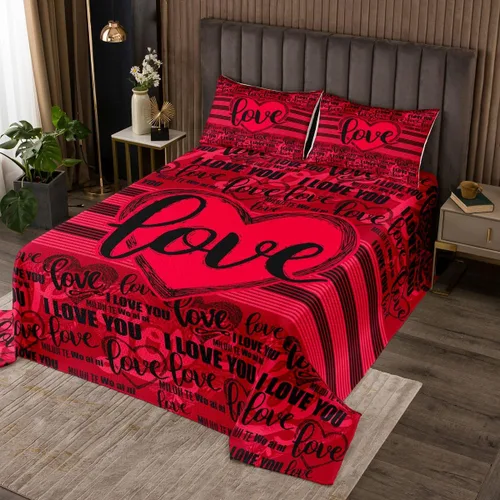 Miniatura 5 de Erosebridal Colcha romántica con diseño de vaca, diseño de corazón rojo, árbol de San Valentín, diseño de árbol de San Valentín, diseño floral