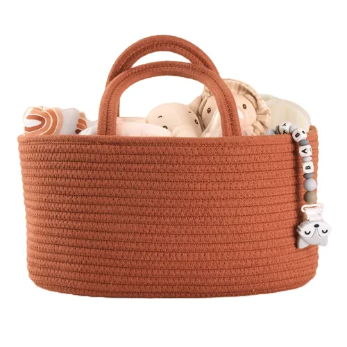 Miniatura 11 de XUANGUO Organizador Grande de Pañales para Bebé con Cuerda para Niña o Niño, Cesta de Almacenamiento para Guardería, Porta pañales Portátil, Bolsa