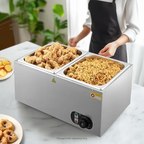 Miniatura 6 de WILPREP Calentador de alimentos comercial, calentador eléctrico de 1500 W para mostrador con control de temperatura ajustable de 86-185 °F