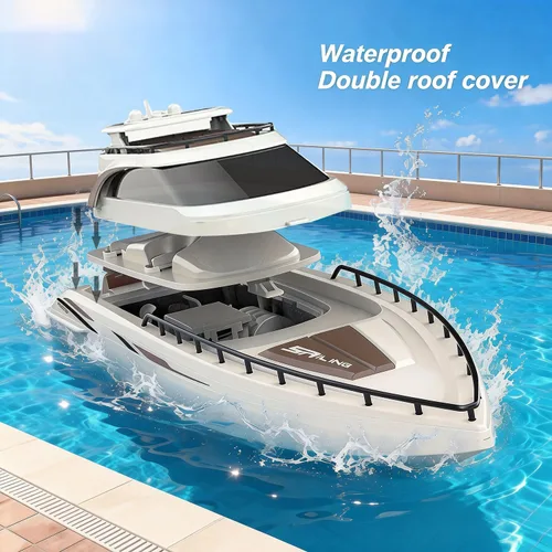 Miniatura 5 de Barco a control remoto 4CH Eléctrico Watercraft RC Vela Crucero Barco Yate 9.3 mi/h para piscina de lago 14y+ principiantes