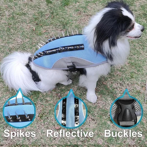 Miniatura 4 de Chaleco de enfriamiento para perro, arnés de verano para pequeño, mediano, reflectante, sin tirones, con asa y protección contra picos
