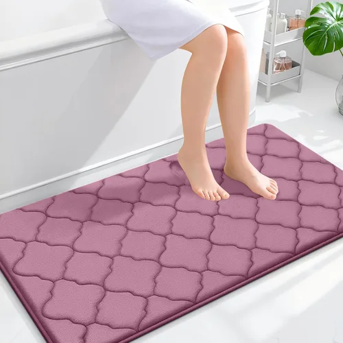 Miniatura 218 de OLANLY Alfombra de Baño de Espuma Viscoelástica de 24 x 16 pulgadas, Ultra Suave y Absorbente, Alfombras de Baño Antideslizantes, Cómodas, Lavables