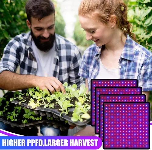 Miniatura 7 de Liliful 4 paneles de luces de cultivo artificiales de espectro completo de 200 W con 225 LED para interior y exterior para tienda de campaña de Azul