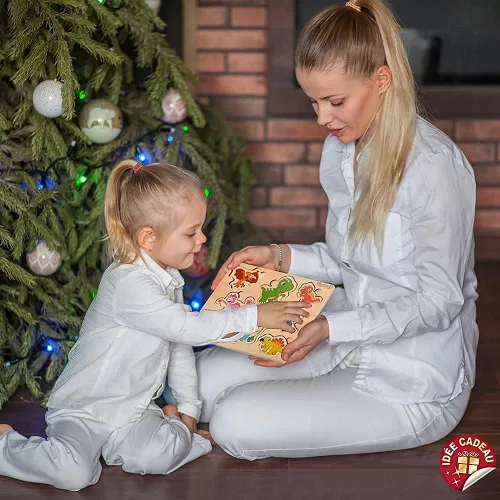 Miniatura 3 de Rompecabezas de madera para niños pequeños de 1 a 3 años - Juguetes educativos y de aprendizaje Montessori - Rompecabezas de madera para bebés de 1