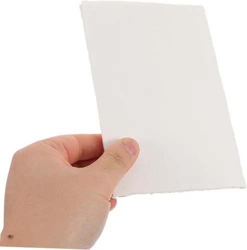 Miniatura 4 de Angoily 20 hojas de papel de acuarela de algodón texturizado hecho a mano con bordes deckled para pintar manualidades e invitaciones, alta absorción