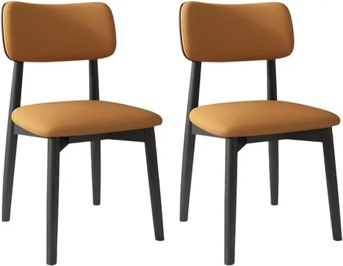 Miniatura 67 de YVYKFZD Solid Wood Dining Chairs, Kitchen Chairs Set with Curved Backrest, Leather Upholstered Dining Room Chair, Armless Living Room Chair, for