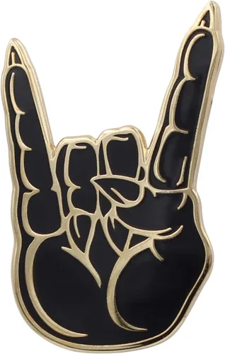 Real Sic Hail Satan Horns Pin Pin esmaltado con símbolo de mano de metal pesado, oculto, símbolo de mano para mochilas, sombreros, bolsos,