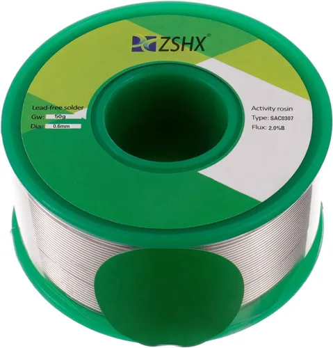 Alambre de soldadura Sn99 Ag0.3 Cu0.7 con núcleo de colofonia para soldadura eléctrica (0.6mm 50g)