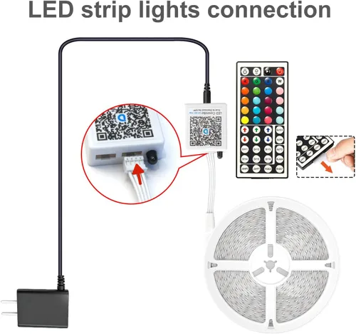 Miniatura 8 de DAYBETTER Tira de luces LED de 50 pies, sincronización de música, tiras de luz LED RGB con control remoto y aplicación, luces LED que cambian