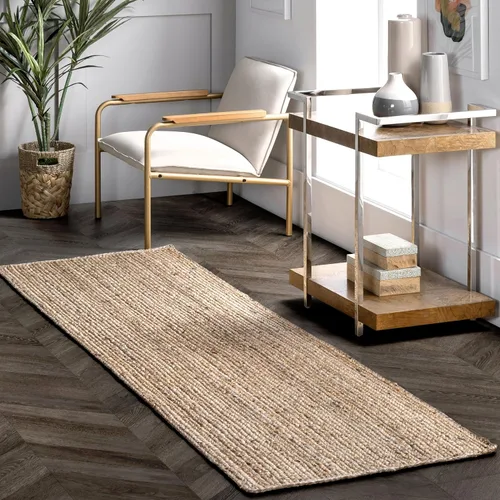 Miniatura 13 de nuLOOM 8x10 Rigo Alfombra de yute tejida a mano, color blanco hueso, diseño rústico de granja, fibra natural, para dormitorio, sala de estar