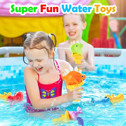 Miniatura 2 de Pistolas de agua de dinosaurio para niños, 5 unidades, pistolas de dino para piscina de agua al aire libre, juguetes para niños de 2 a 4 y 3 a 5