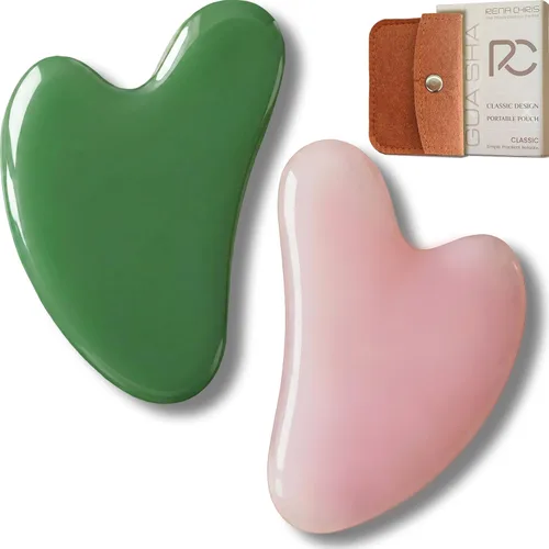 Miniatura 14 de Rena Chris Herramientas Gua Sha Faciales: Herramienta Guasha Natural de Obsidiana para Terapia de Acupuntura Facial, Masajador Facial para Esculpir