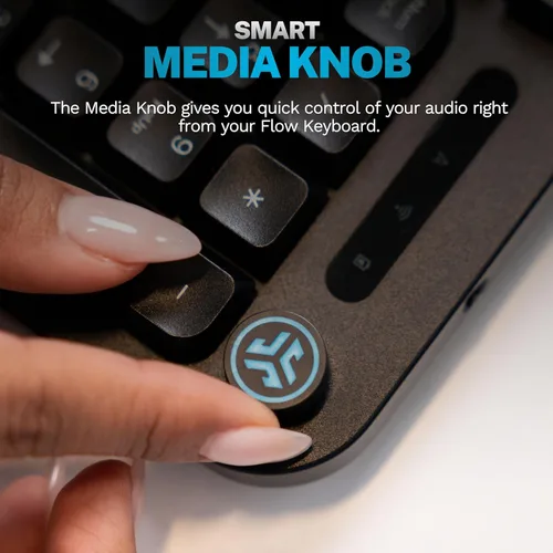 Miniatura 6 de JLab Flow - Paquete de teclado y mouse, Bluetooth inalámbrico o USB-C, botón AI, perilla de medios inteligentes, mouse ambidiestro, negro