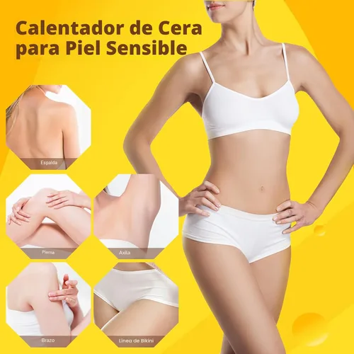 Miniatura 6 de Kit de Cera de Miel Digital para Depilación Femenina - Calentador Roll On con 2 Cartuchos y 100 Tiras de Cera Negro