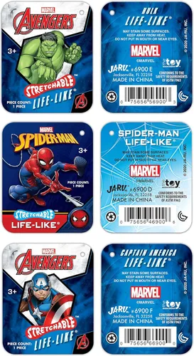 Miniatura 7 de JA-RU 1 héroe seleccionado al azar Marvel Avengers juguetes elásticos héroes aplastables y tirables Juguetes Hulk Capitán América y Spiderman