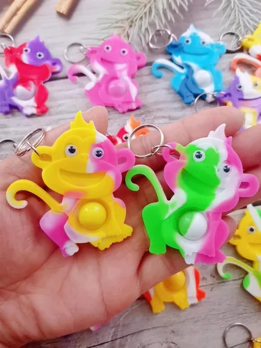 Miniatura 6 de Paquete de 30 unidades a granel de mono Push Rainbow Bubble Mini Pop Fidget para niños y niñas, pequeños regalos de fiesta de cumpleaños de Navidad