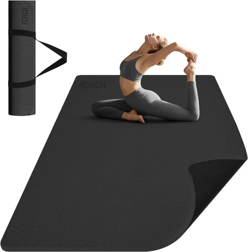 Miniatura 7 de Esterilla grande de yoga de 8 mm (6' x 4') - Extra larga y ancha de 72 x 48 x 0.32 pulgadas, esterilla de fitness POE antideslizante, ecológica