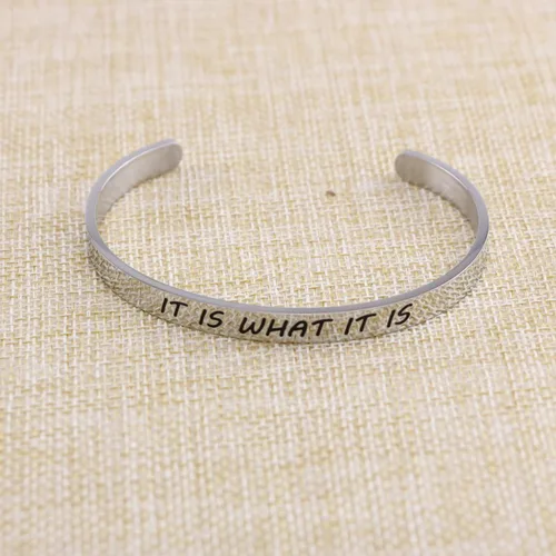 Miniatura 4 de Yiyang Pulseras inspiradoras para mujer de acero inoxidable con mantra para ella, Metal