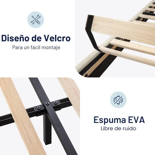 Miniatura 5 de Allewie Base de cama de plataforma tamaño Queen con cabecera tapizada de terciopelo y soporte de listones de madera, base de colchón totalmente Crema