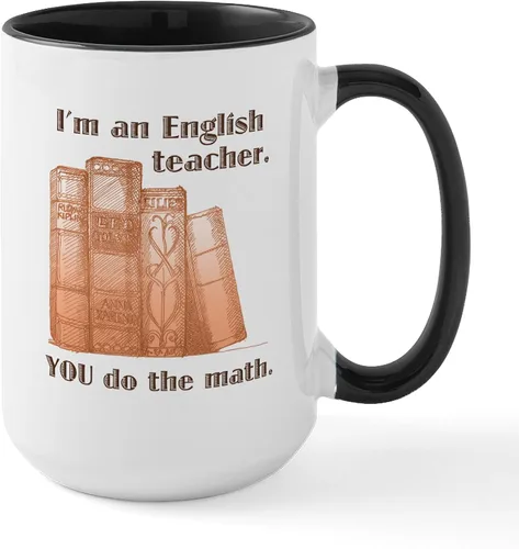 Miniatura 15 de CafePress Taza de café de cerámica para profesor/matemáticas inglesas, taza de té de 15 onzas