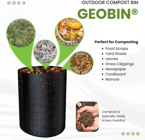 Miniatura 3 de GEOBIN - Contenedor de compostaje de 246 galones, expandible, fácil de montar, fabricado en los Estados Unidos (verde)