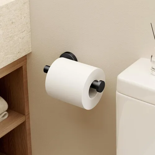 Miniatura 2 de KES Soporte de papel higiénico negro, soporte para papel de baño, rollo de papel SUS 304 de acero inoxidable, montaje en pared, negro mate