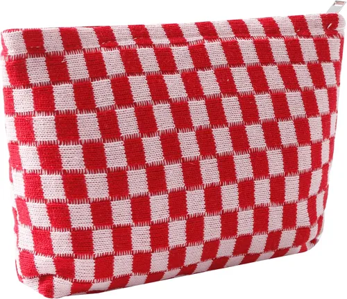 Miniatura 9 de Bolsas de cosméticos para mujer, bolsa de cosméticos de pana, bolsos estéticos para mujer, bolsos de mano con puntos sonrientes, organizador