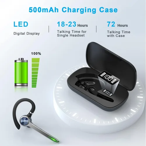Miniatura 2 de HEIBAS Auriculares Bluetooth, Auriculares inalámbricos Bluetooth con estuche de carga de 500mAh, tiempo de conversación de 72 horas, micrófono