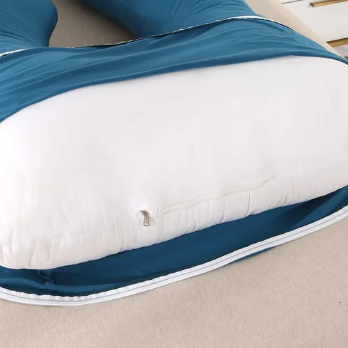 Miniatura 5 de Amagoing - Almohada de embarazo de 55 pulgadas, almohada de maternidad en forma de U para todo el cuerpo para mujeres, soporte para dolor de cadera