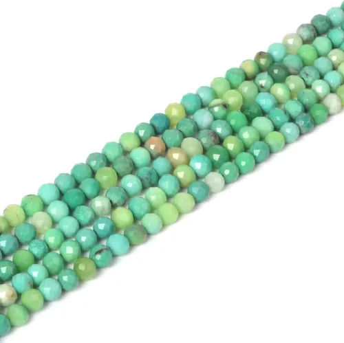 Miniatura 51 de Cuentas redondas facetadas de aguamarina natural de 4mm cuentas sueltas de 16 pulgadas para hacer joyas con cuentas
