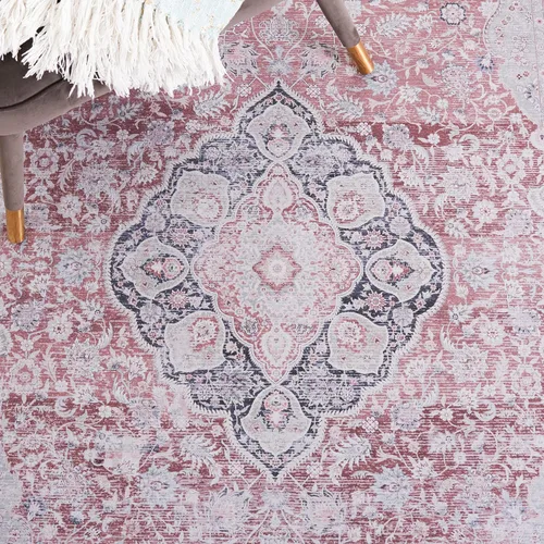 Miniatura 6 de SAFAVIEH Alfombra lavable Tucson Collection - 6 x 9 pies, resistente al óxido y salvia, antideslizante, ideal para zonas de alto tráfico en sala