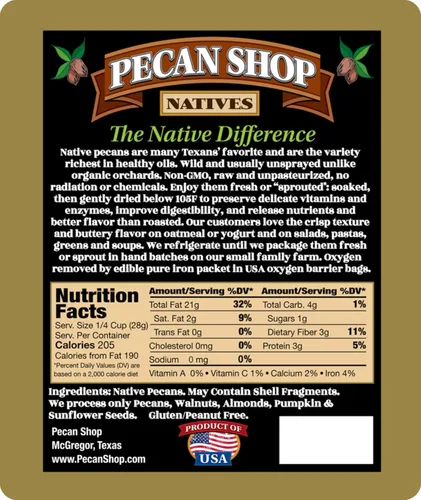 Miniatura 2 de Pecan Shop Mitades de nuez nativa de Texas para aperitivos, cosechadas silvestres, germinadas, sin sal - (20 libras)