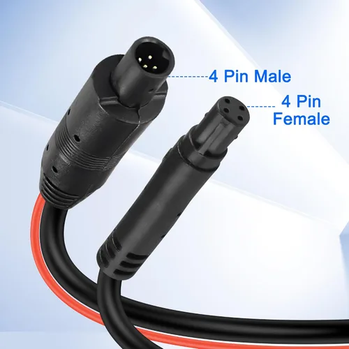 Miniatura 5 de MEIRIYFA Cable de extensión de cámara de respaldo de 4 pines, 4 pines macho a hembra, cable de extensión de cámara de visión trasera con cable