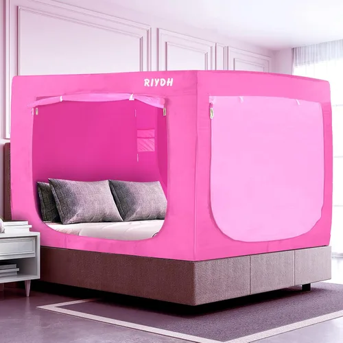 Miniatura 10 de RIYDH Tienda de Cama Twin XL Tienda de Dosel para Cama - Tienda de Ensueño Portátil para Niños y Adultos Tiendas de Dormir Interior 93%