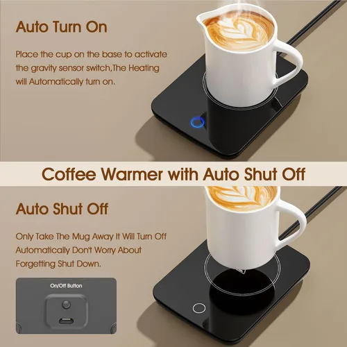Miniatura 3 de Misby calentador de tazas, calentador de tazas de café con apagado automático, calentador de café por inducción por gravedad para uso en el Negro