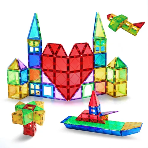 Miniatura 9 de MAGBLOCK Bloques Magnéticos - Azulejos Magnéticos Juguetes para Niños Pequeños Bloques de Construcción Magnéticos Conjunto de Imanes Preescolar