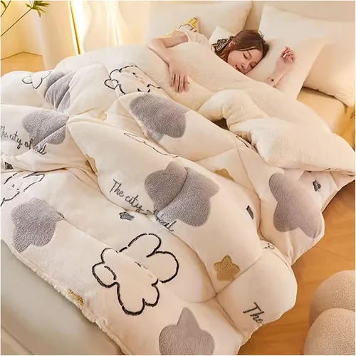 Miniatura 14 de ZTGL Comfort - Manta de cama pesada de alta calidad, reversible, edredón alternativo de plumón sintético, súper cálido, suave terciopelo de cordero