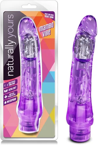 Miniatura 9 de Blush Naturally Yours Mambo Vibe - Consolador vibrador curvo de 9 pulgadas, realista, suave pero firme, juego de punto dulce vaginal, polla Azul