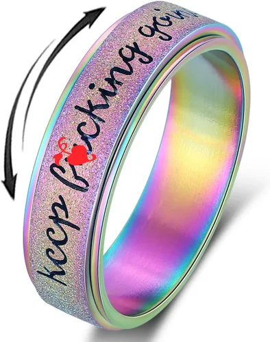 Anillo Inicial Giratoria de Ansiedad para Mujeres Anillo de Ansiedad para Mujeres y Hombres Anillo de Pulgar para Hombres Anillo Giratoria de Plata