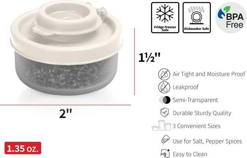Miniatura 6 de SIGNORAWARE - Juego de 2 saleros y pimenteros pequeños a prueba de humedad, para ir de campamento, picnic, al aire libre, cocina, loncheras, juego