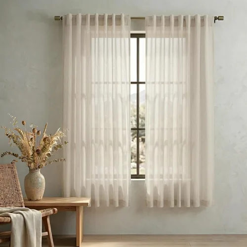Miniatura 77 de Cortinas de lino azul claro de 90 pulgadas de largo para sala de estar, dormitorio de niñas, guardería, decoración acogedora de verano, bolsillo