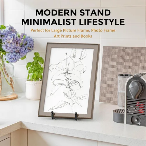 Miniatura 4 de TR-LIFE Paquete de 4 Soportes para Platos Grandes de 10 Pulgadas para Exhibición - Soporte para Platos de Metal + Soporte para Fotos + Caballetes