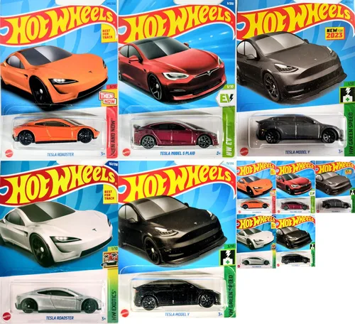 Hot Wheels Matchbox Tesla y otros vehículos eléctricos a escala 1:64, paquete de autos fundidos a presión, varios modelos, vehículos de juguete