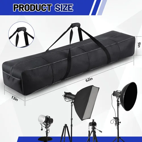 Miniatura 3 de Dansydaisy Bolsa de soporte de luz de altavoz de 62 pulgadas con perla, bolsa de transporte de truss de algodón, funda de transporte con asa