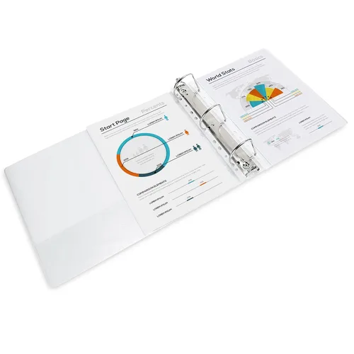 Miniatura 4 de Amazon Basics Archivadores de 3 argollas de 3 pulgadas, organizador con argollas en D, 2 paquetes, para la escuela, oficina en casa, color blanco