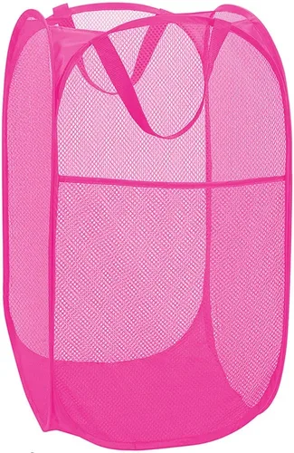 Miniatura 29 de BATTOO Cesta de lavandería emergente de malla fuerte de lujo con bolsillo lateral, plegable para cuarto de lavandería, baño, habitación de niños