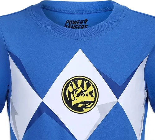 Miniatura 3 de Hasbro Power Rangers - Conjunto de camisa de manga corta y pantalones deportivos para niños pequeños, negrorojo o azulazul marino