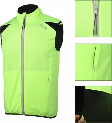 Miniatura 4 de bpbtti Chaleco de ciclismo para hombre, rompevientos sin mangas con dos bolsillos laterales (2.0), resistente al viento, transpirable y reflectante